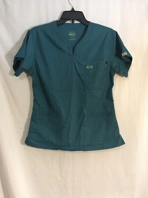 Blusa Médica Mujer Azul Verde Iguana Talla XS X-pequeña Buen Estado Usada Foto 1 de 4
