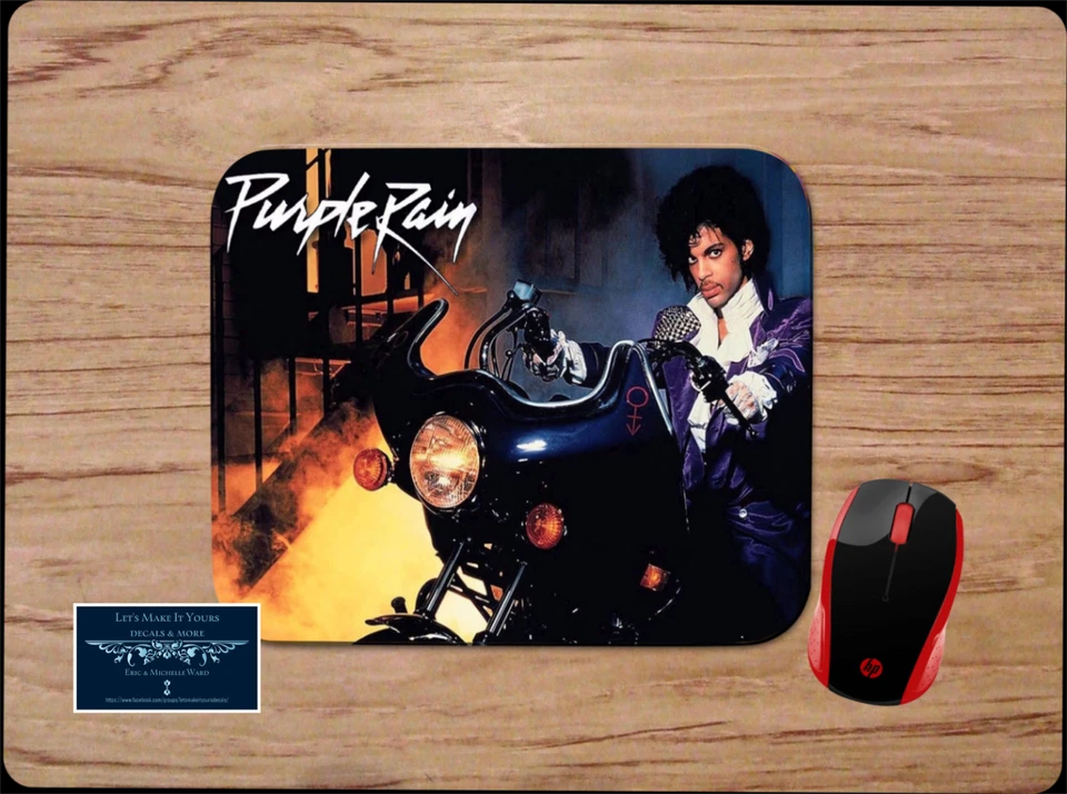PRINCE PURPLE RAIN MOTORCYCLE ART CUSTOM MOUSE PAD DESK MAT HOME OFFICE GIFT - Image 1 of 1