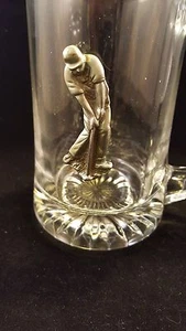Beer Mug Stein w/3D Golfer medallion - Picture 1 of 5