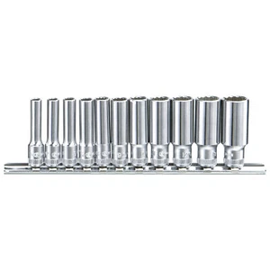 Genius Tools 11 Piece 1/4" Dr. Metric Deep Hand Socket Set (12-Point) - TW-211MD - Picture 1 of 1