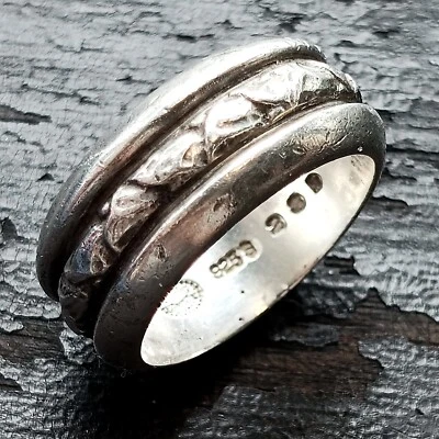 Georg Jensen No.28D Sterling Silver Ring ,Denmark ,Size 8.25 US. ,Weight 11.5 g. Foto 1 de 4