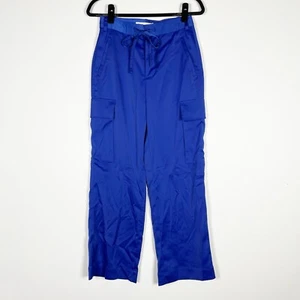 Pantaloni Proenza Schouler White Label tasca cargo raso coulisse gamba dritta 2 - Foto 1 di 3