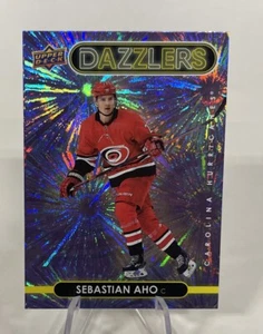 2021-22 Upper Deck Series 1 Purple Dazzlers DZ-9 Sebastian Aho - Hurricanes ๐ - Picture 1 of 2