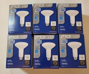 6pk TCP LED 9BR30D27K - 9.5W/65W, 700 Lumen Dimmable Elite Series (6 Pack) - Picture 1 of 7