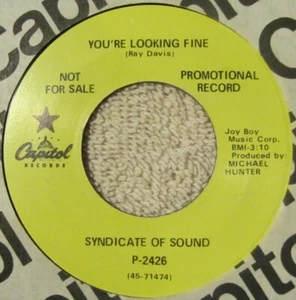 (45 Promo) (Hear) Syndicate of Sound - You're Looking Fine - Garage Rock (1969) - Picture 1 of 4