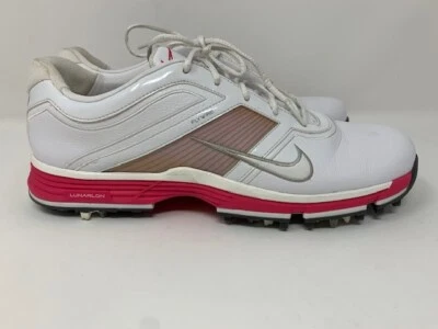 Zapato de golf para mujer Nike Lunar Links #482099-101 talla 9,5 - blanco/rosa/plateado Foto 1 de 4