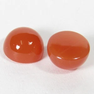 8.93Cts Natural Amazing Orange Moonstone Round Cabochon 10mm Pair - Picture 1 of 8