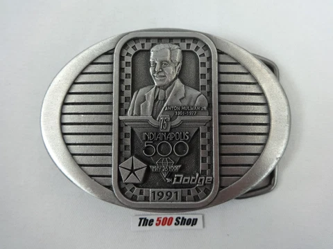 1991 Indianapolis 500 Belt Buckle Limited Edition 281 of 500 Pewter Rick Mears Cover