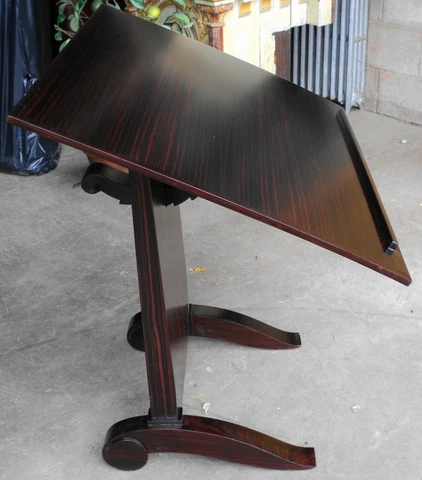 French Art Deco Ruhlmann Style Macassar Ebony CLa Cla Drafting Reading Table Cover