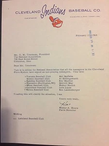 Hoot Evers - Cleveland Indians Letterhead TLS..LOOK - Picture 1 of 2