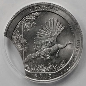 ANACS MS65 2015 clip curvo grande 5,0 gramos Kisatchie cuarto como nuevo error raro - Imagen 1 de 4