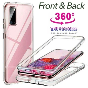 CLEAR FULL 360 Case Samsung S24 S23 S22 S21 FE S21 A52s Shockproof Phone Cover - Picture 1 of 8