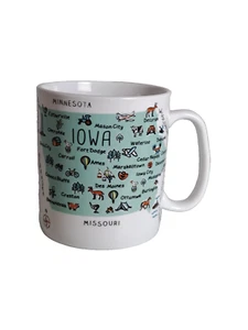 222 Fifth MY PLACE IOWA Pictoral State Map Jumbo 24 oz. Porcelain Mug - Picture 1 of 8