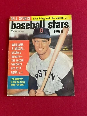 1958, Ted Williams, "Baseball Stars" Magazine (No Label) Scarce (Boston Red Sox) Foto 1 de 2