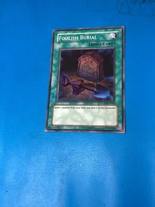 YUGIOH Super Rare Foolish Burial TU02-EN004 PLAYED - Picture 1 of 8
