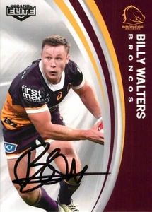 Signed 2024 Brisbane Broncos NRL TLA Elite Card - Billy Walters - Bild 1 von 3