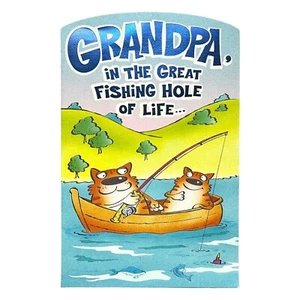 Lustige GEBURTSTAG Pop-Up Karte FÜR OPA, Fischerboot von American Greetings + ✉ - Bild 1 von 5