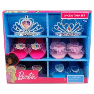 Barbie Shoe and Tiara Dress Up Set Includes 2 Crowns and 4 Pairs of Shoes for Pr - Picture 1 of 2