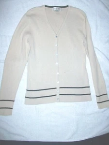 Casual Corner Cardigan Sweater Beige & Black  Sz S - Picture 1 of 2