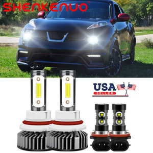 For Nissan Juke 2011-2014 6000K LED Headlight Hi/Lo Beam+Fog Light White Bulbs - Picture 1 of 12