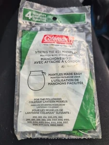 Coleman #21 Mantles String Tie Propane Gas Lantern Single Pack Contains 4 - Picture 1 of 1