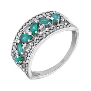 Ring Silberring Damenring Chrysopras Zirkonia Echtschmuck Fingerschmuck - Picture 1 of 3