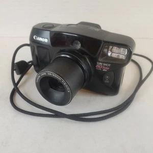 Canon Sure Shot 80 Tele Date SAF 35mm Point & Shoot Camera Black Lanyard - Picture 1 of 24