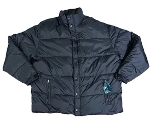 Vintage Old Navy Men’s XXL Black Puffer Jacket Full Zip Insulated Winter Coat - Picture 1 of 12
