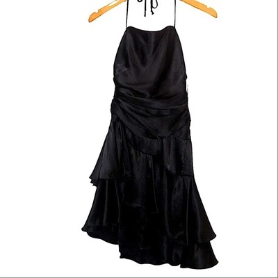 Faviana New York Black Ruffled Cocktail Dress Mini Dress Size 9/10 - Image 1 of 4