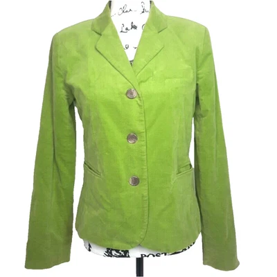 Vintage Y2K Crushed Velvet Blazer Women's Size 4 Green Office Siren Fairy Goth - Image 1 of 4