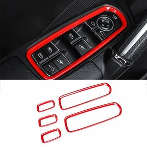 For Porsche Panamera 2013-2016 Bright Red Window Lift Switch Button Cover Trim - Picture 1 of 8