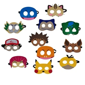 New Halloween Felt Masks for Kids Girls Boys 12 Pcs Cosplay Dress Up Masquerade - Picture 1 of 1