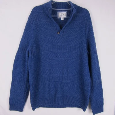 JOS. Suéter A Bank 1905 Talla Grande Hombre’s Cuarto Cremallera Azul Lana Merino Foto 1 de 4