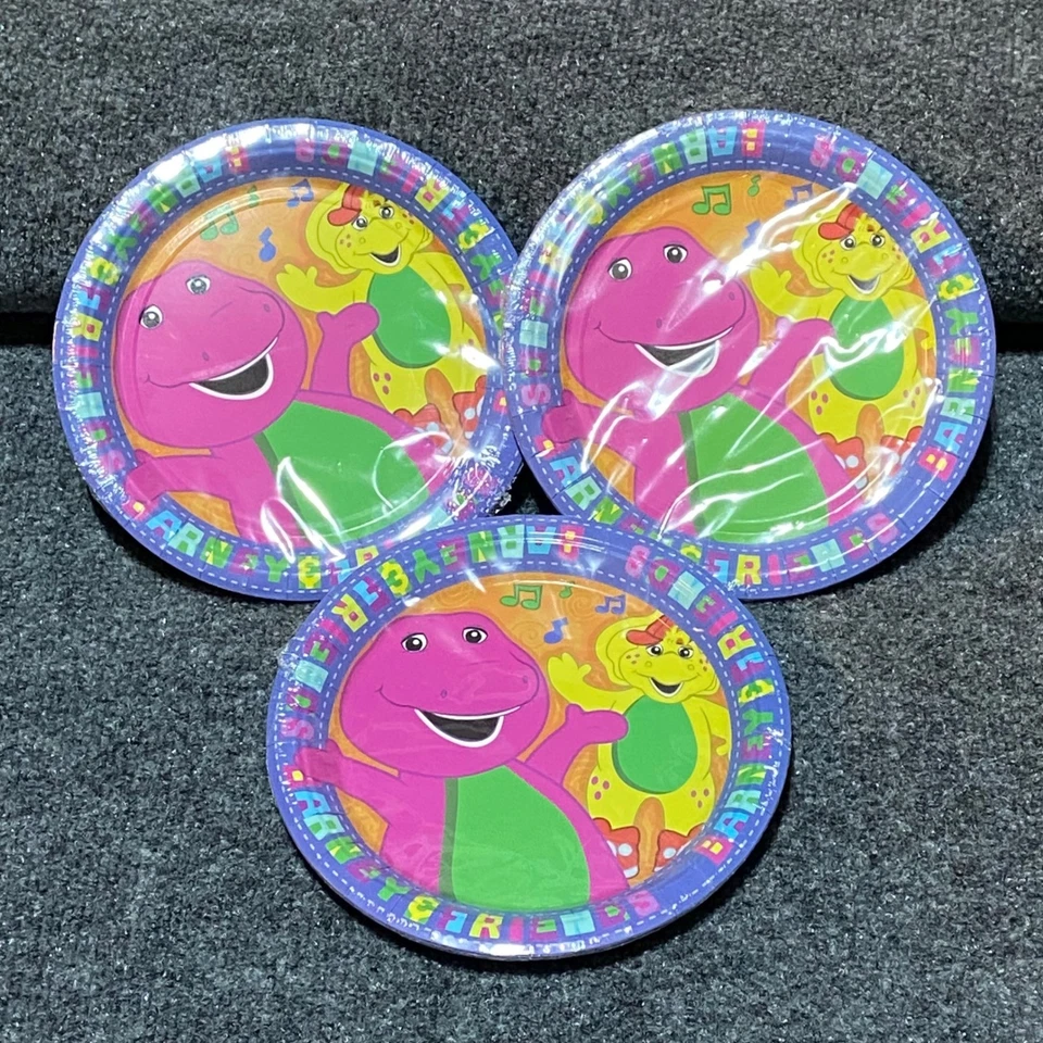 Barney And Friends Birthday Party 7" Paper Plates 6 Count 3 packs 18 total Retro - Image 1 of 3