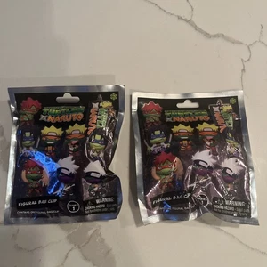 2 - Naruto x TMNT Teenage Mutant Ninja Turtles Figural Bag Clip NEW & SEALED!!! - Picture 1 of 3