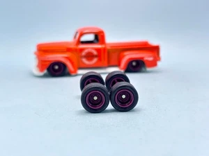 Hotwheels 1/64 Real Riders # Slotted Purple 10mm Medium Rubber Tire Wheel - Picture 1 of 5