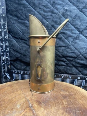 Винтажный металлический декоративный держатель спички для камина из меди и латуни черпак для пепла - Изображение 1 из 4