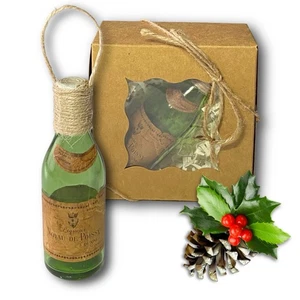 Noyau de Poissy Likör Kunsthandwerk Vintage Glas Miniatur Flasche Ornament - Bild 1 von 8