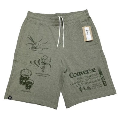 Pantalones Cortos CONVERSE Renew Tejidos MEDIANOS Hombres Estampado Gráfico Logo Parte Inferior de Verano Nuevos con Etiquetas Foto 1 de 4