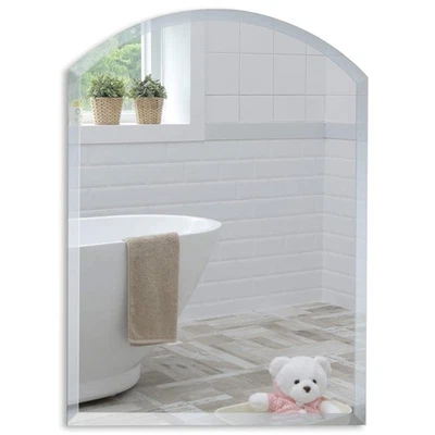 Mood Arched Bathroom Mirror Wall Mounted 18 X 24 Inch Frameless Arch With Beve - Image 1 of 4