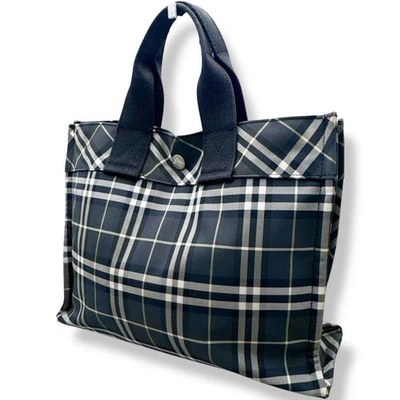 Bolso de Mano Burberry Verde Nova Check Etiqueta Azul Nylon Mujer Bolso Accesorio JPN LTD Foto 1 de 4