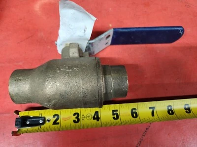 1-1/4" Nibco Solder End Ball Valve Bronze Full Port 600 PSI NJ8310B S-585-70 USA - Image 1 of 3