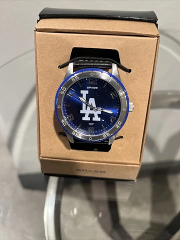 LA Dodgers MLB Mens Black Wrist Band  Los Angeles Dodgers Watch Blue Sparo Cover