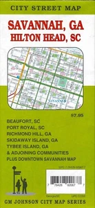 City Street Map of Savannah, Georgia, Hilton Head South Carolina, Beaufort SC - Picture 1 of 3