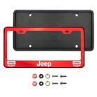 Iteza Custom Laser Etched Red License Plate Frame With Screw Caps