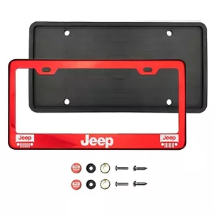ITEZA custom Laser Etched Red License Plate Frame with Screw Caps - Picture 1 of 1