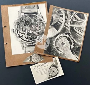 STROBBE Advertising UNIVERSAL WATCH Geneva Watchmaking Mechanism 3 Photos 1930s - Picture 1 of 2