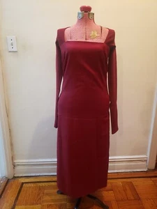 Ports 1961 Long Burgundy Wool Dress Size 2 New - Picture 1 of 9