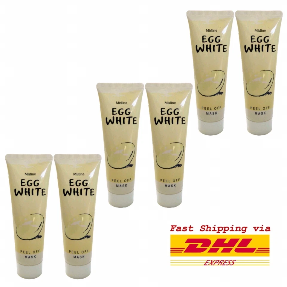 6 x Mistine Egg White 85g Whitening Poreless Anti-Blackhead Peel Off Facial Mask - Image 1 of 4