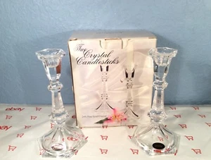 American Crystal Collection zwei 8" Kristall Kerzenständer 24% fein Bleikristall - Bild 1 von 9